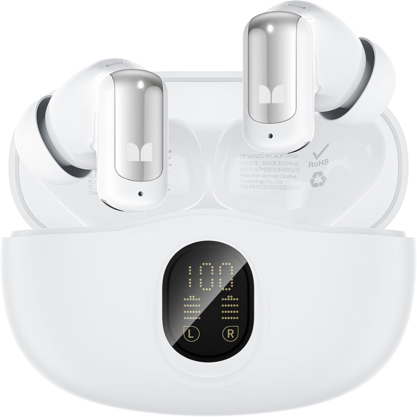 Handsfree Bluetooth Monster N-Lite 217, TWS, Valkoinen