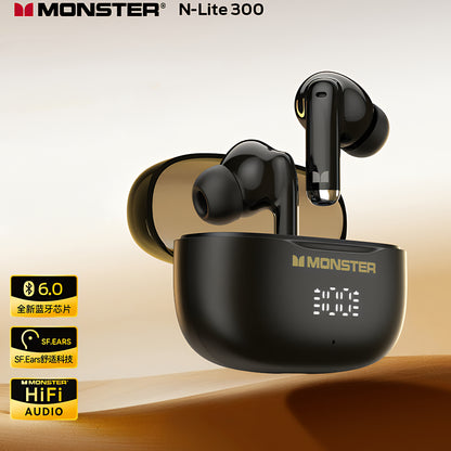 Handsfree Bluetooth Monster N-Lite 300, TWS, Musta