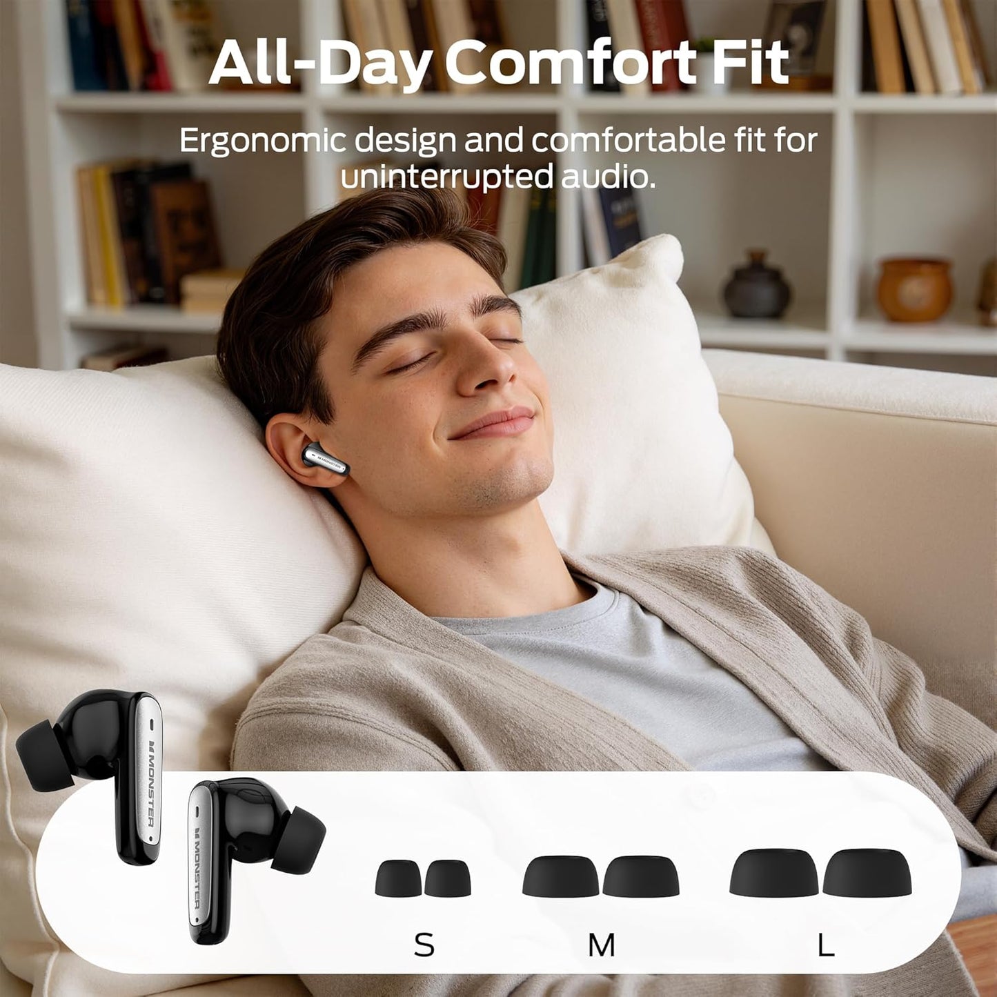 Handsfree Bluetooth Monster N-Lite 310, TWS, Musta