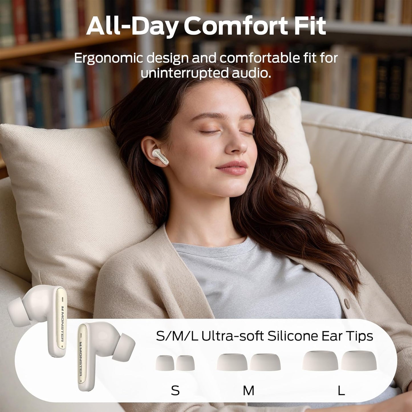 Handsfree Bluetooth Monster N-Lite 310, TWS, Vaaleakermanvärinen