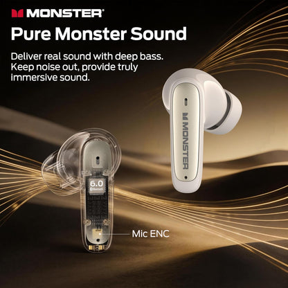 Handsfree Bluetooth Monster N-Lite 310, TWS, Vaaleakermanvärinen