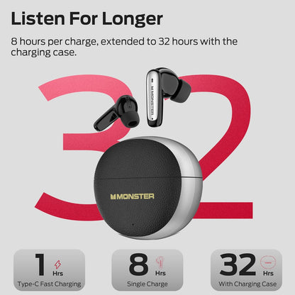 Handsfree Bluetooth Monster N-Lite 310, TWS, Musta
