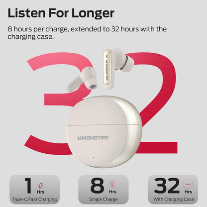Handsfree Bluetooth Monster N-Lite 310, TWS, Light Cream