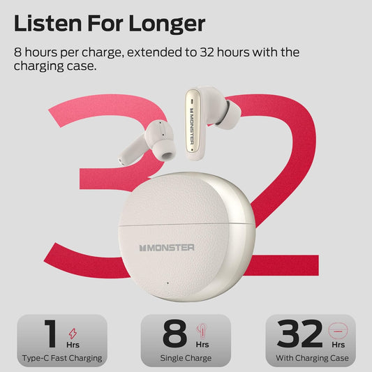 Handsfree Bluetooth Monster N-Lite 310, TWS, Vaaleakermanvärinen