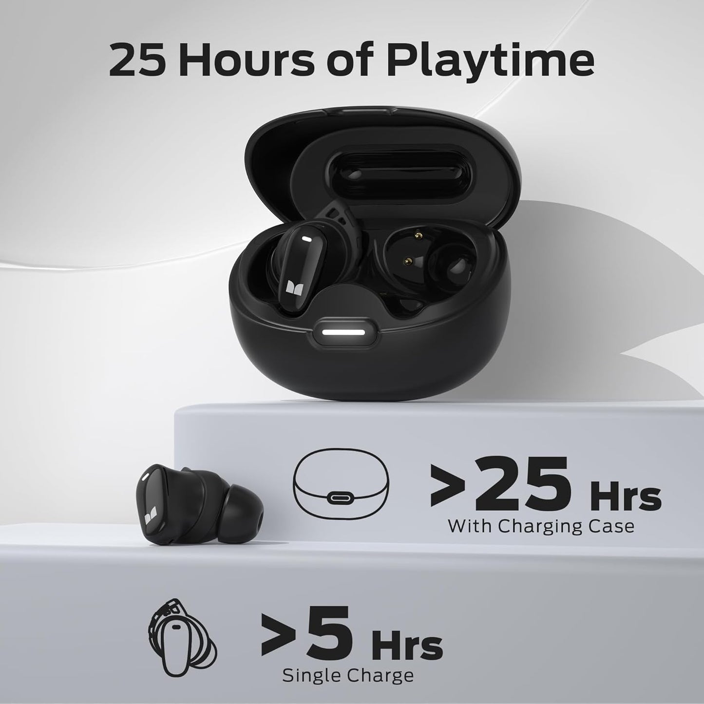 Handsfree Bluetooth Monster N-Lite 206, TWS, Musta