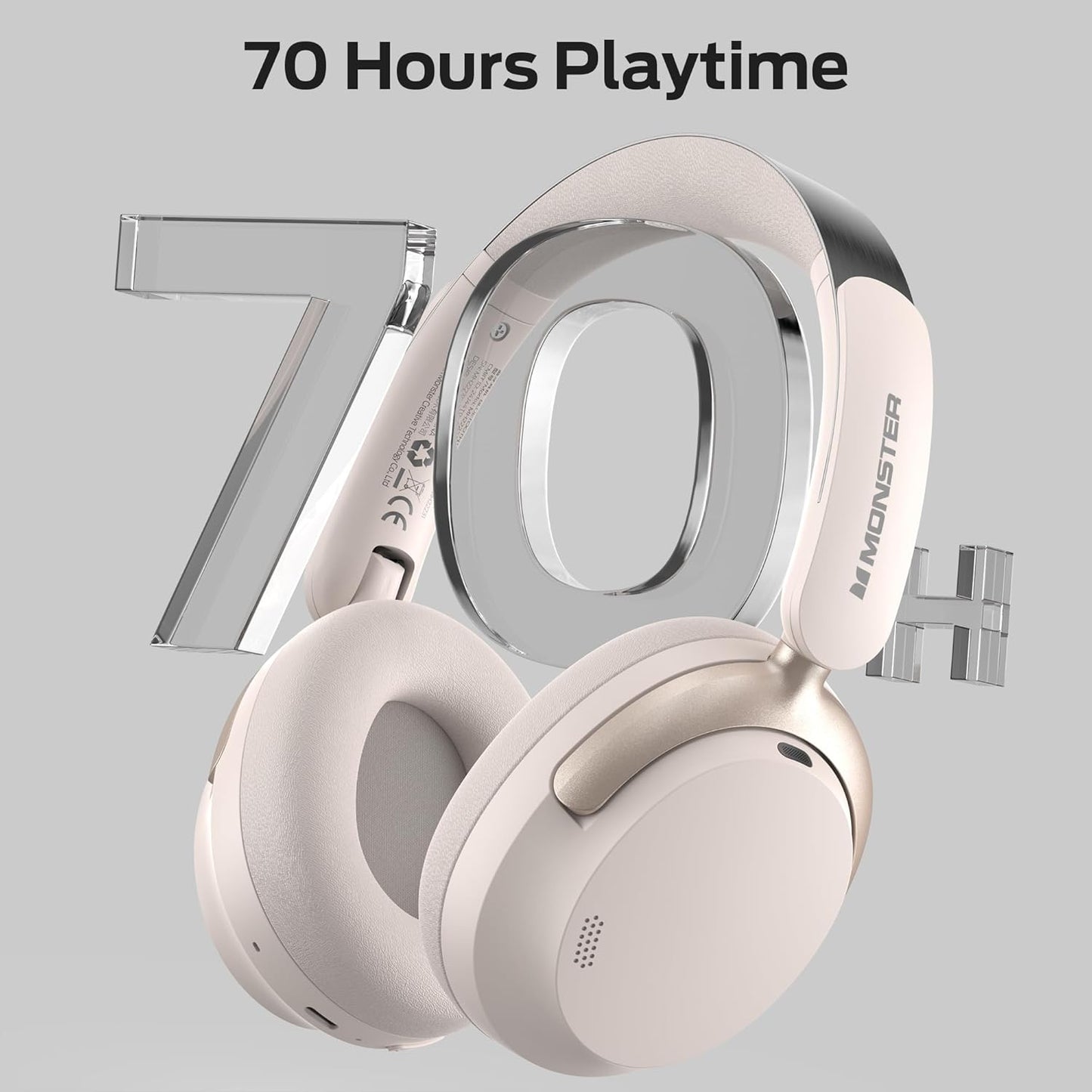 Handsfree Bluetooth Monster Persona 3rd, MultiPoint, A2DP, ANC, Valkoinen