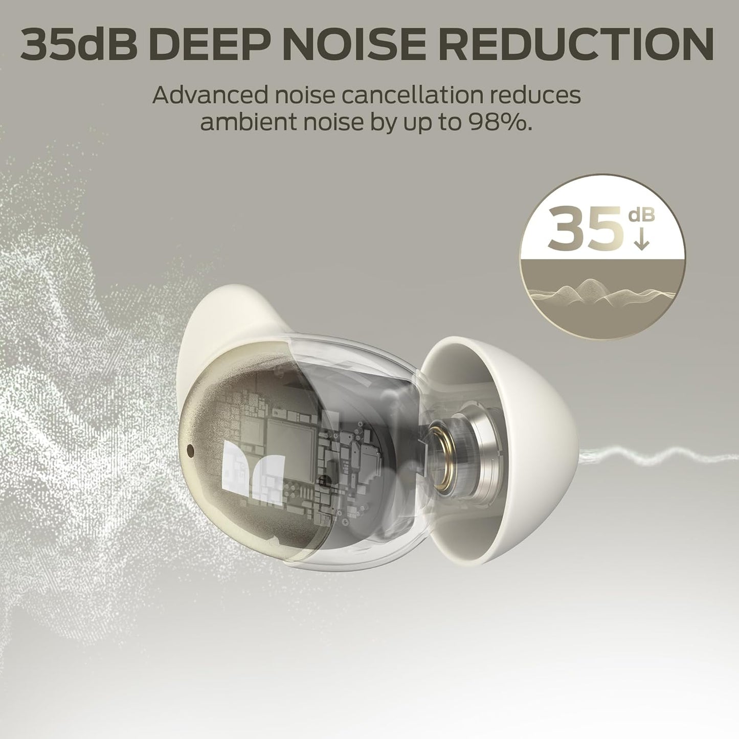 Handsfree Bluetooth Monster Sleep Ear200, TWS, ANC, Kulta