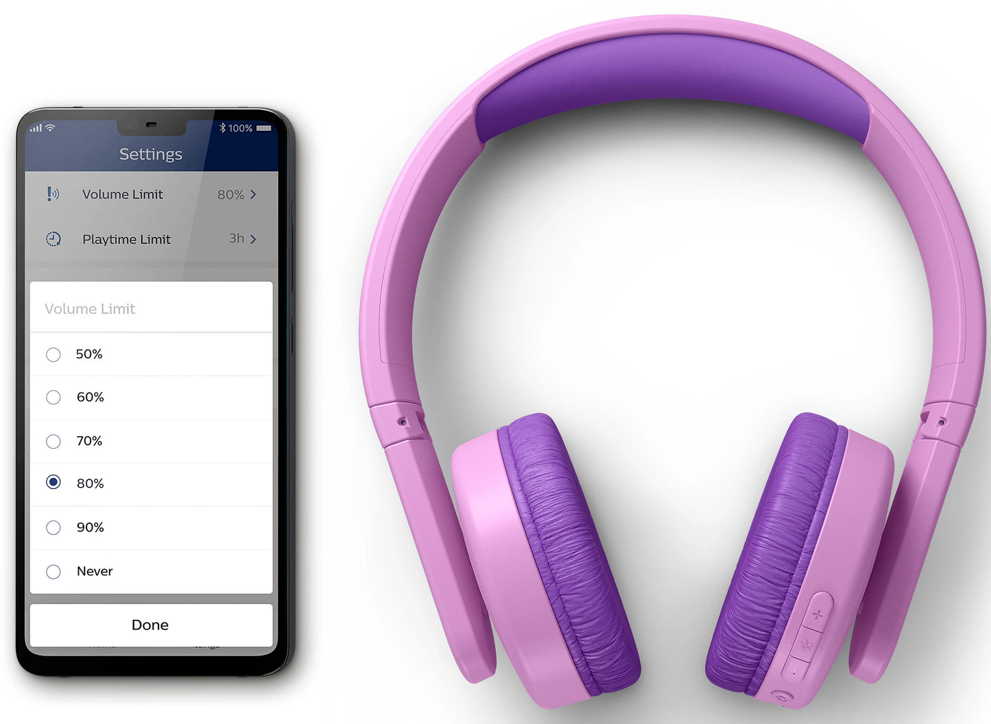 Handsfree Bluetooth Philips Kids, A2DP, Pinkki TAK4206PK/00
