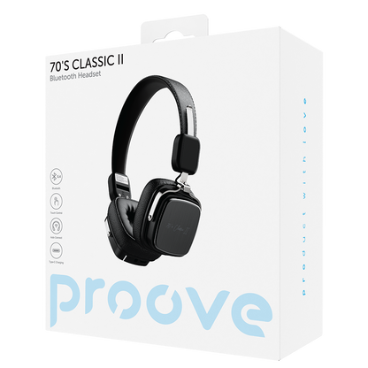 Handsfree Bluetooth Proove 70's Classic II, A2DP, Musta