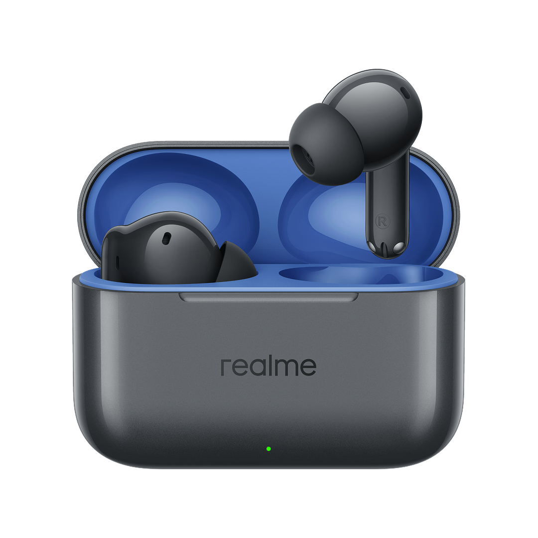 Handsfree Bluetooth Realme Buds T200, TWS, ANC, MultiPoint, Harmaa