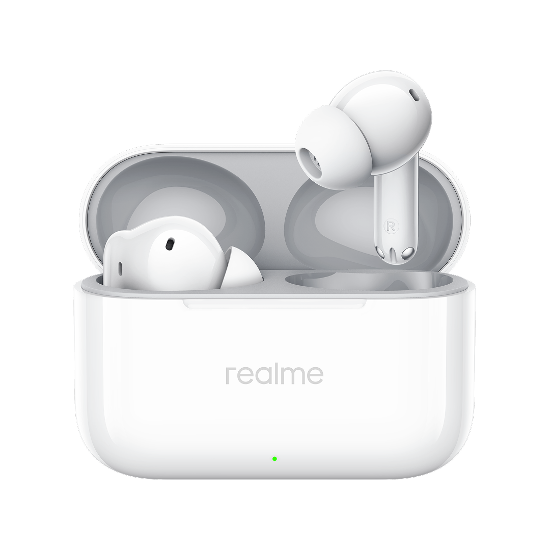 Handsfree Bluetooth Realme Buds T200, TWS, ANC, MultiPoint, Valkoinen