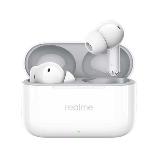 Handsfree Bluetooth Realme Buds T200, TWS, ANC, MultiPoint, Valkoinen