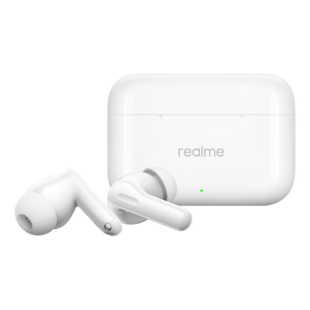 Handsfree Bluetooth Realme Buds T200, TWS, ANC, MultiPoint, Valkoinen