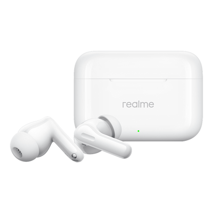 Handsfree Bluetooth Realme Buds T200, TWS, ANC, MultiPoint, Valkoinen