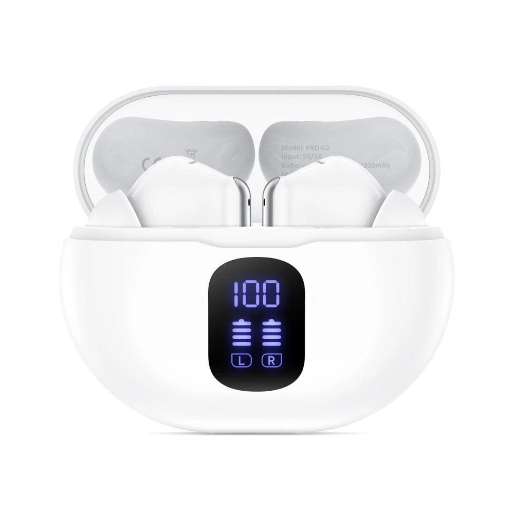 Handsfree Bluetooth Tech-Protect Ultraboost Pro G2, TWS, Valkoinen