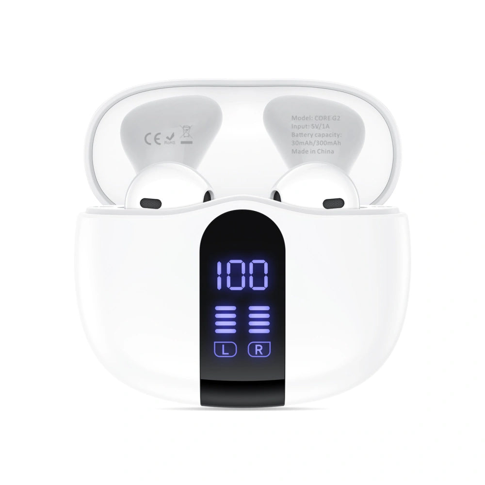 Handsfree Bluetooth Tech-Protect Ultraboost Core G2, TWS, Valkoinen