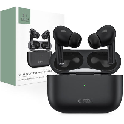 Handsfree Bluetooth Tech-Protect Ultraboost Pro, TWS, musta