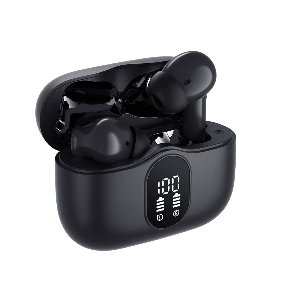 Handsfree Bluetooth Techsuit CW3 WaveBeat 100, TWS, ANC, Musta