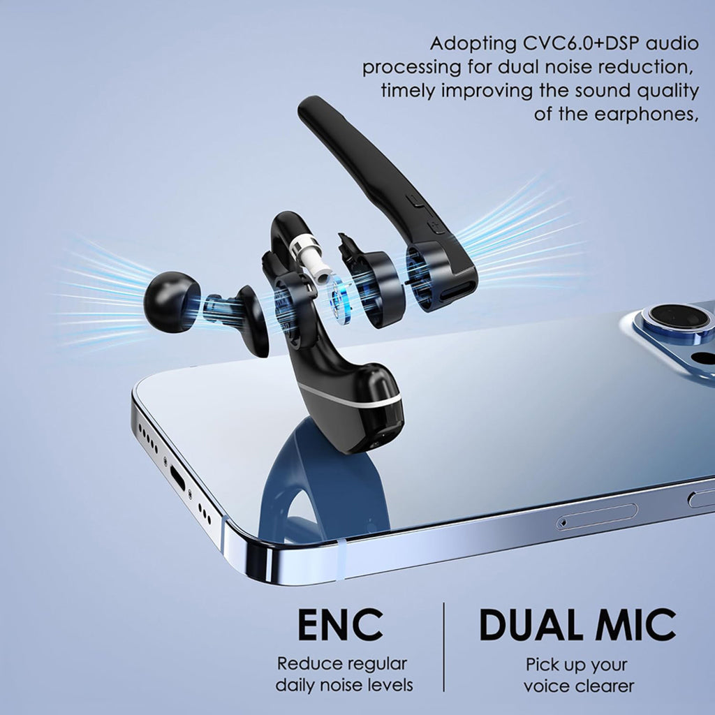 Techsuit Hearyo A6L Bluetooth Call Center -kuuloke, musta