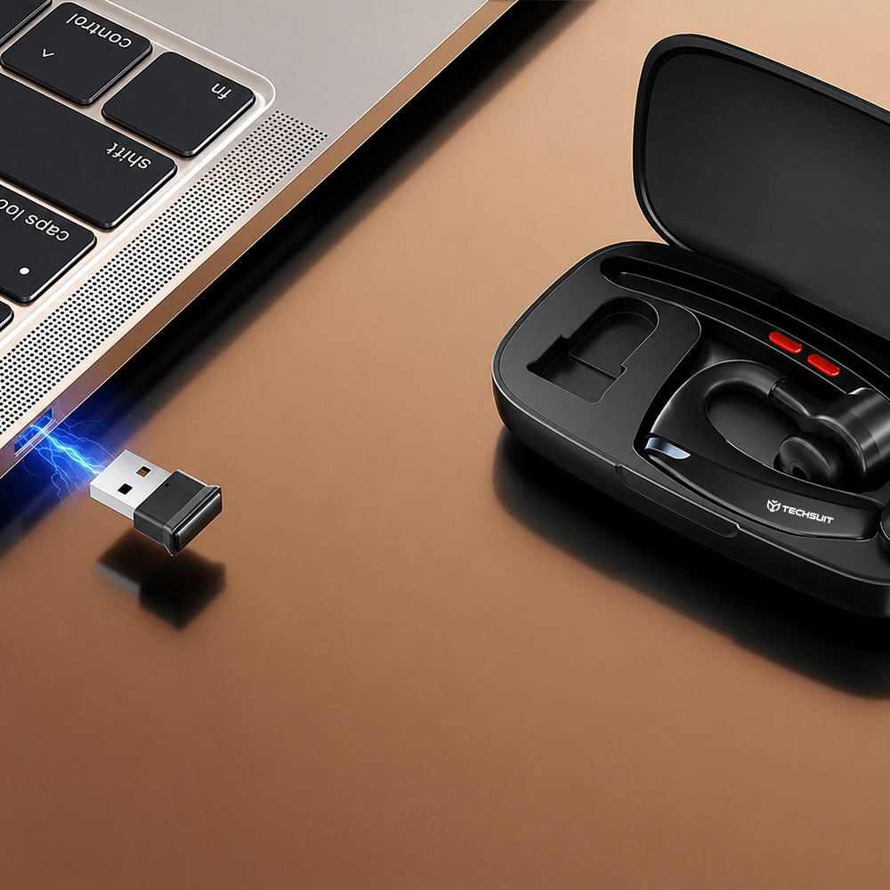 Call Center Bluetooth-kuuloke Techsuit SoundForce Pro G10, A2DP, Musta