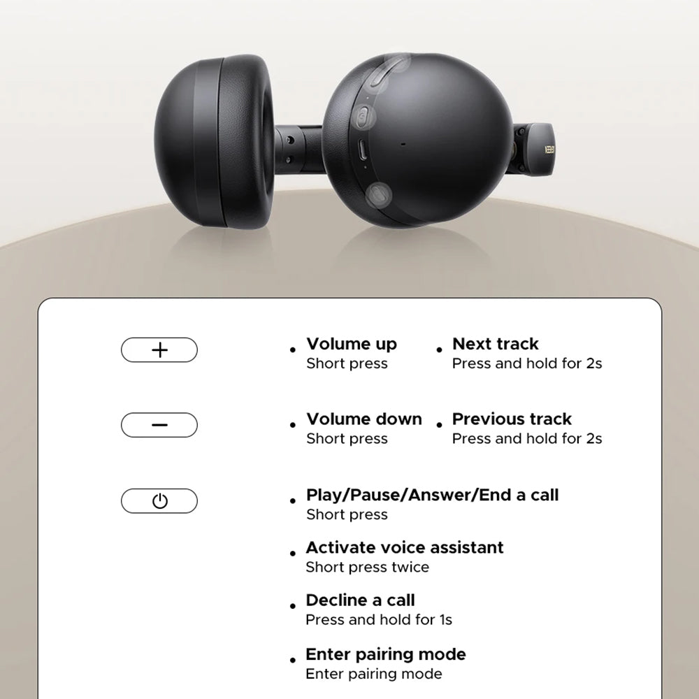 Handsfree Bluetooth UGREEN HiTune Max 2 HP205, MultiPoint, A2DP, ANC, Musta
