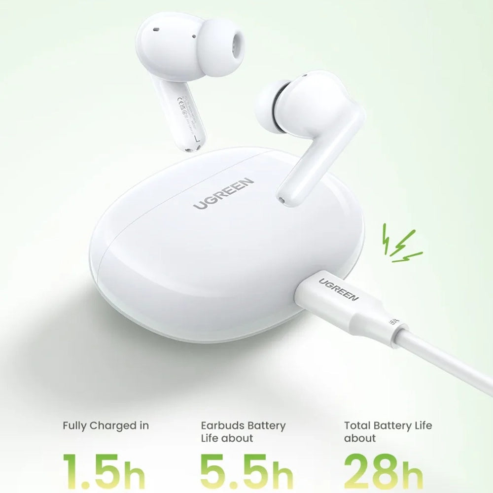 Handsfree Bluetooth UGREEN HiTune P3 WS207, TWS, MultiPoint, Valkoinen