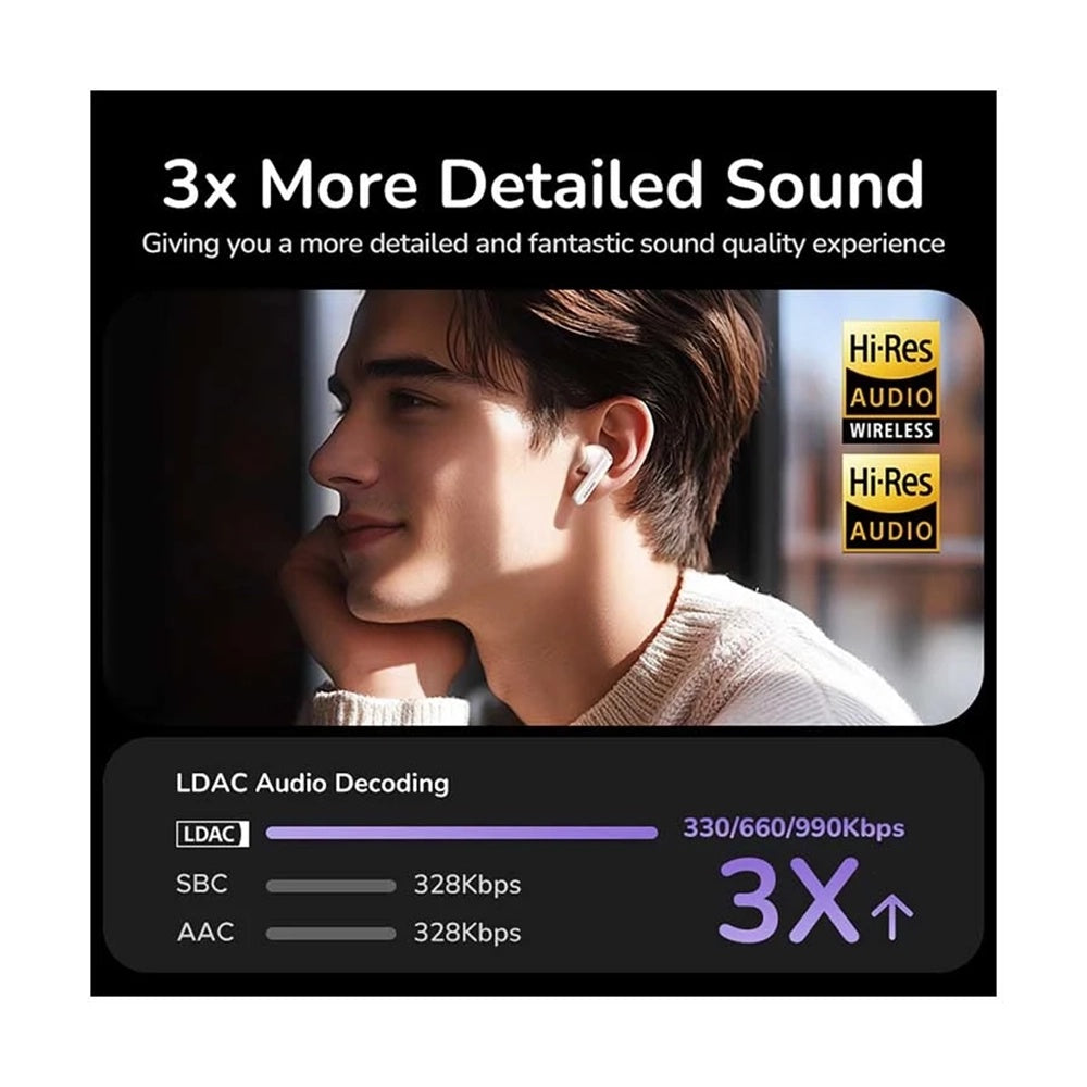 Handsfree Bluetooth UGREEN HiTune T6 Magic WS211, TWS, ANC, MultiPoint, Valkoinen