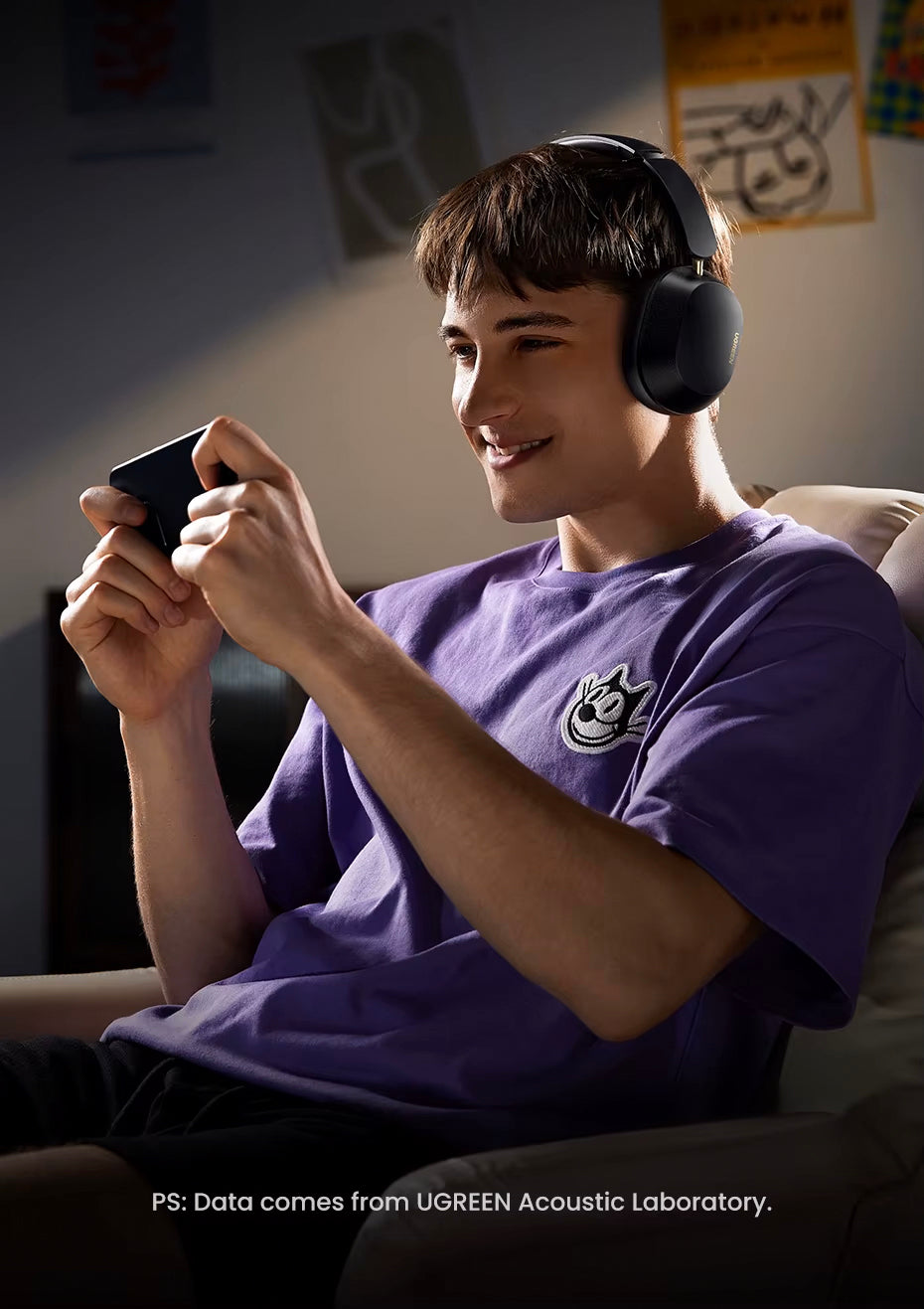 Handsfree Bluetooth UGREEN HiTune Max5C HP203, A2DP, ANC, Musta