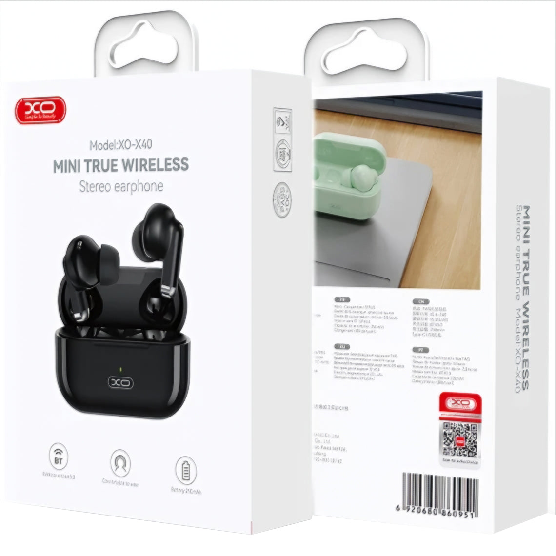 Handsfree Bluetooth XO Design X40, TWS, Musta