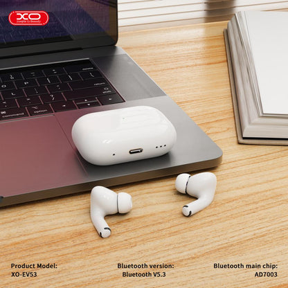 Handsfree Bluetooth XO Design EV53, TWS, ANC, Valkoinen