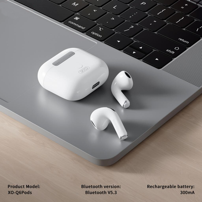 Handsfree Bluetooth XO Design Q6 Pods, TWS, Valkoinen
