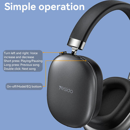Handsfree Bluetooth Yesido EP05, A2DP, ANC, Musta