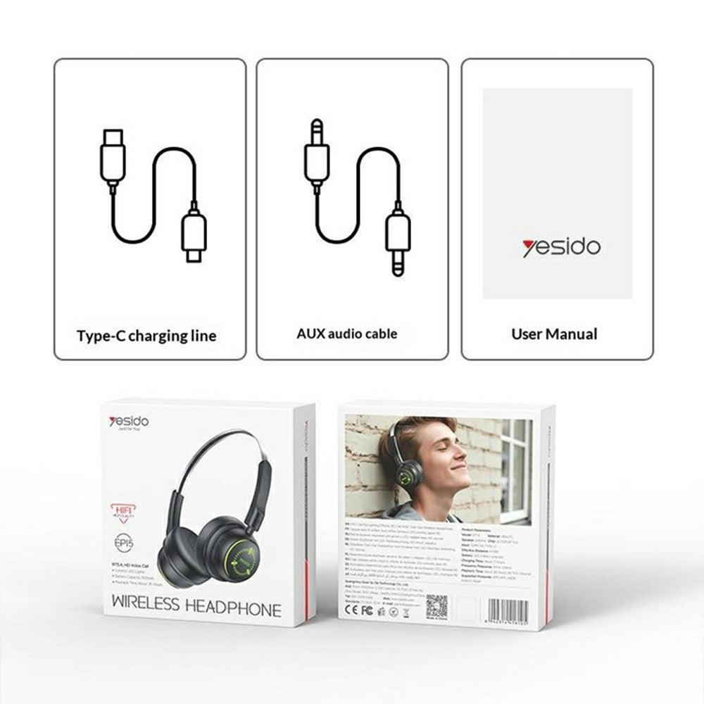 Handsfree Bluetooth Yesido EP15 Kids, A2DP, Musta