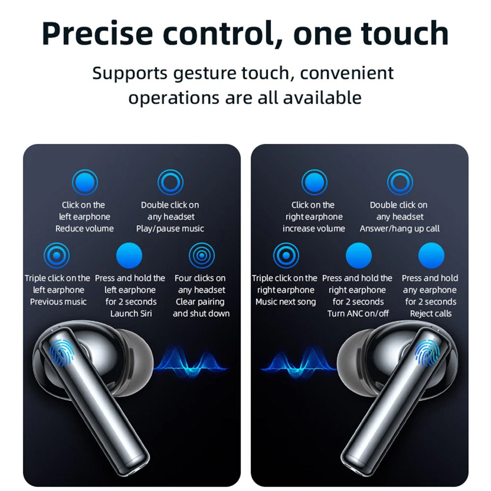Handsfree Bluetooth Yesido TWS23, TWS, ANC, Musta