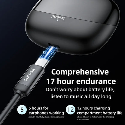 Handsfree Bluetooth Yesido TWS26, TWS, Musta