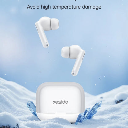 Handsfree Bluetooth Yesido TWS34, TWS, ANC, Valkoinen