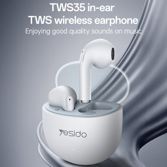 Handsfree Bluetooth Yesido TWS35, TWS, Valkoinen