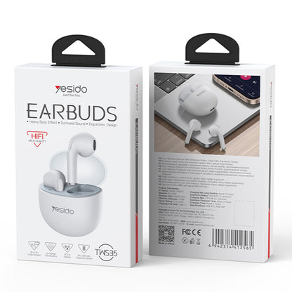Handsfree Bluetooth Yesido TWS35, TWS, Valkoinen