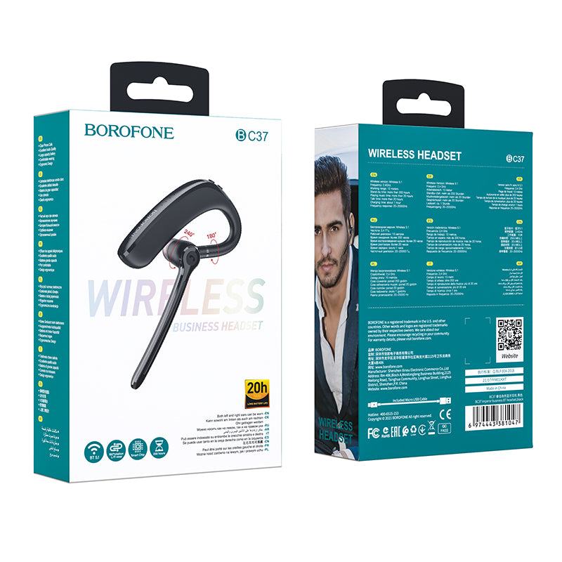 Handsfree Bluetooth Borofone BC37 Imperor, A2DP, Musta
