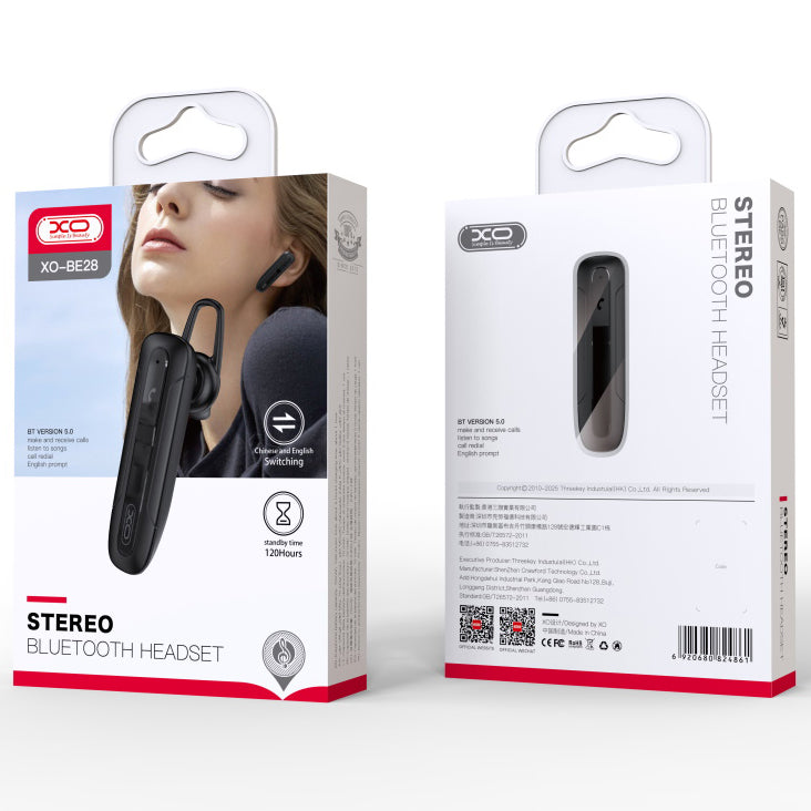 Handsfree Bluetooth Bluetooth XO Design BE28, A2DP, musta Bluetooth XO Design BE28, A2DP, musta