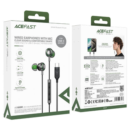 Handsfree USB-C Acefast L5, 1.2m, Musta