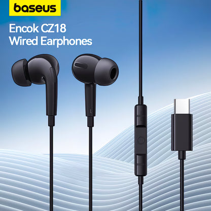 Handsfree USB-C Baseus Encok CZ18, musta A0017170100113-Z1 