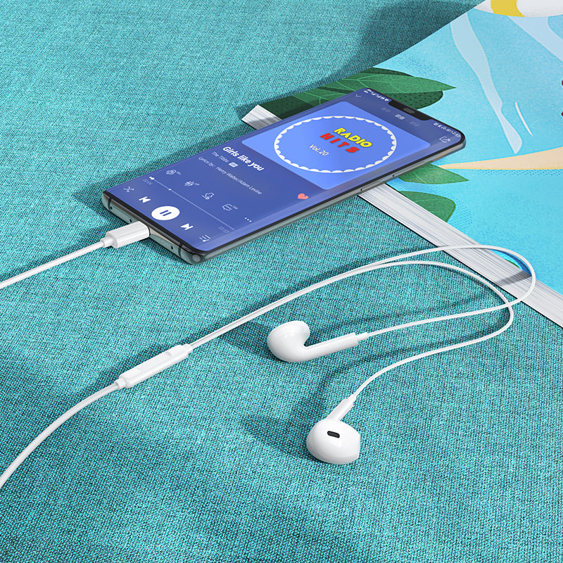 Handsfree USB-C Borofone BM100 Max Fuente, Valkoinen