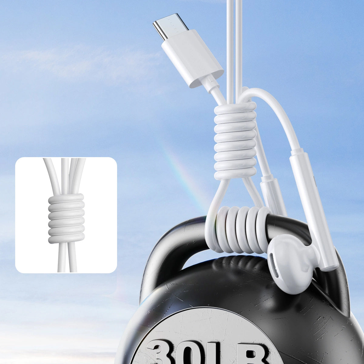 Handsfree USB-C Joyroom JR-EC05, Valkoinen