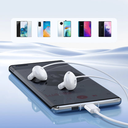 Handsfree USB-C Joyroom JR-EC05, Valkoinen