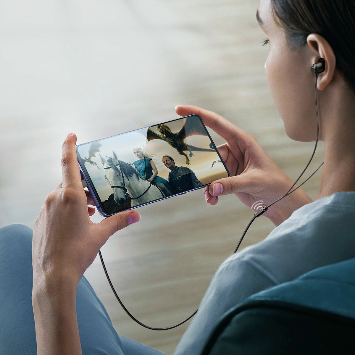 Handsfree USB-C Joyroom JR-EC06, Harmaa