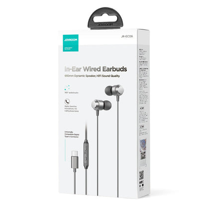 Handsfree USB-C Joyroom JR-EC06, Harmaa