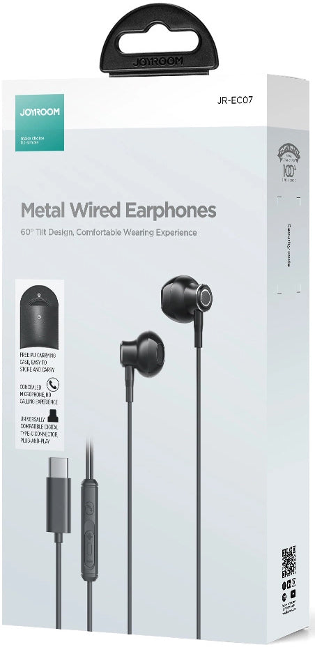 Handsfree USB-C Joyroom JR-EC07, Musta