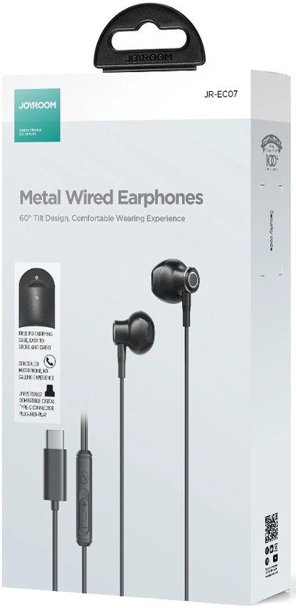 Handsfree USB-C Joyroom JR-EC07, Musta