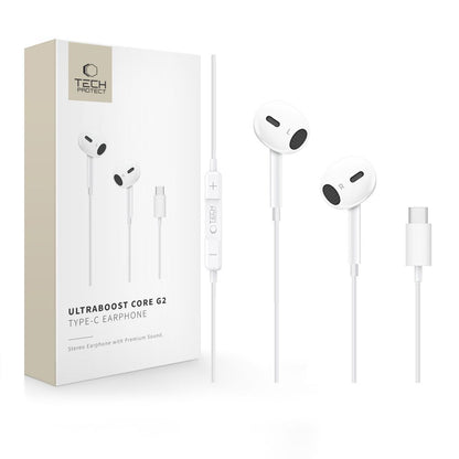 Handsfree USB-C Tech-Protect Ultraboost Core G2, Valkoinen